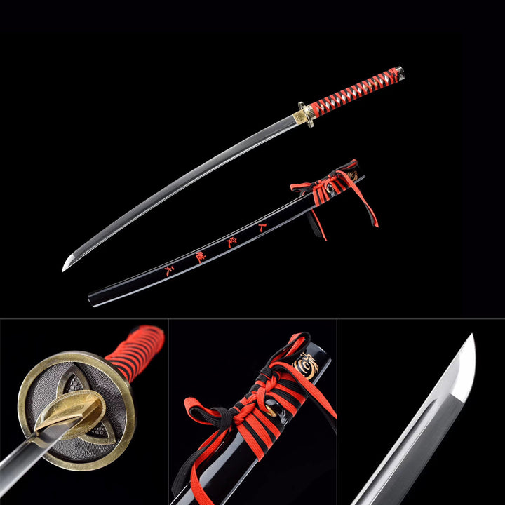 Whirlwind Manganese Steel Katana Red&amp;Black