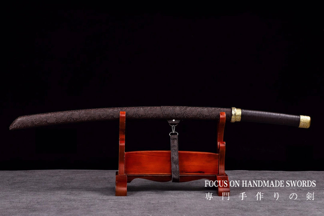 Manganese Steel Brown Leather Scabbard Katana