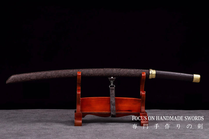 Manganese Steel Brown Leather Scabbard Katana