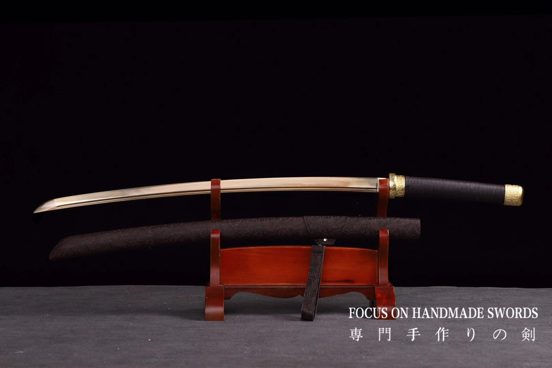 Manganese Steel Brown Leather Scabbard Katana