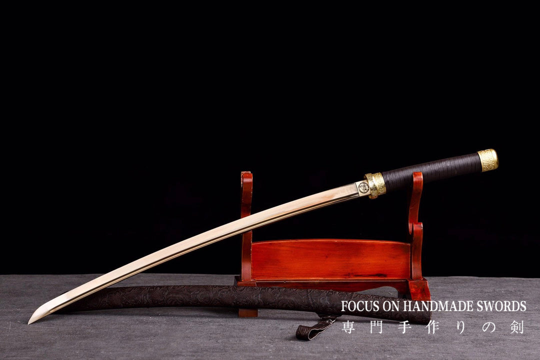 Manganese Steel Brown Leather Scabbard Katana