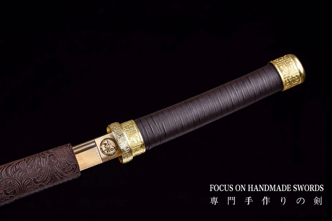 Manganese Steel Brown Leather Scabbard Katana
