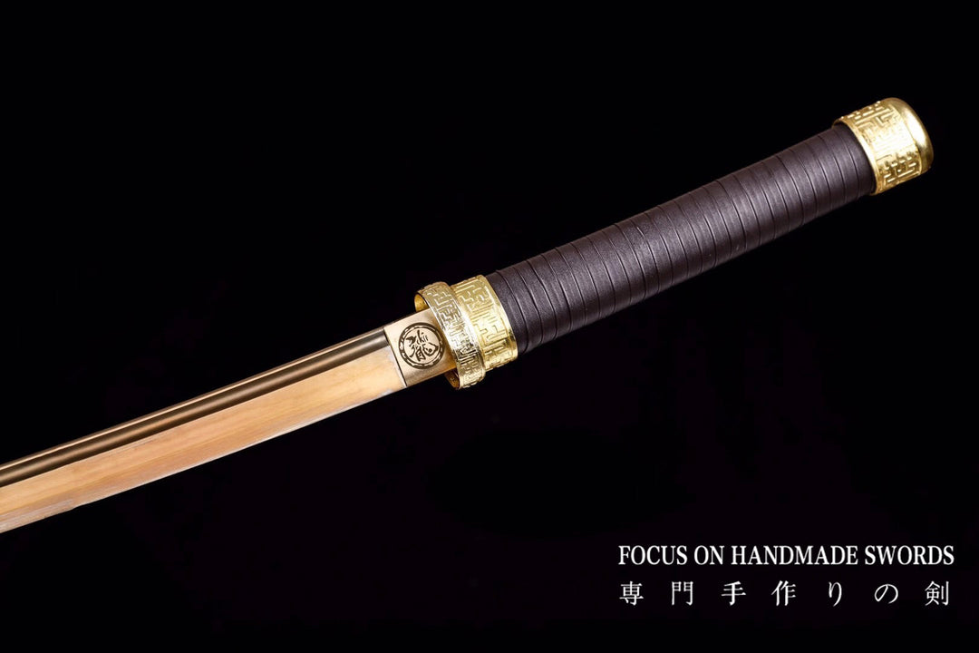 Manganese Steel Brown Leather Scabbard Katana