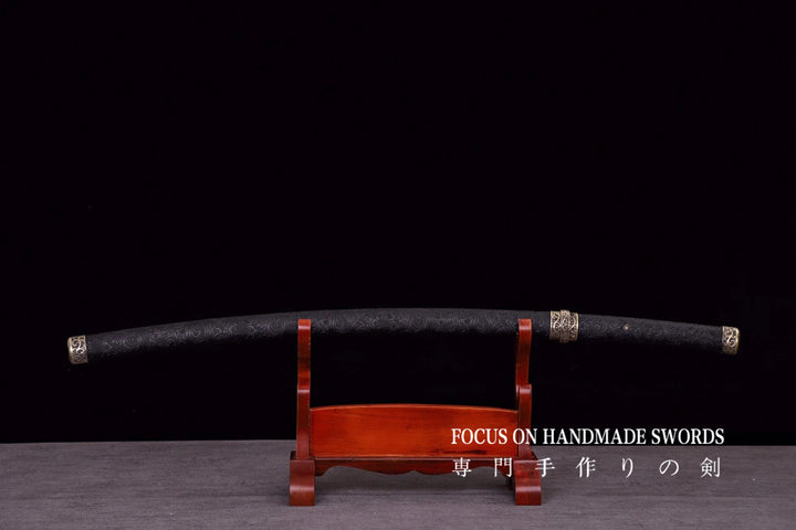 Karyuu no Honoo Katana Manganese Steel Leather Scabbard