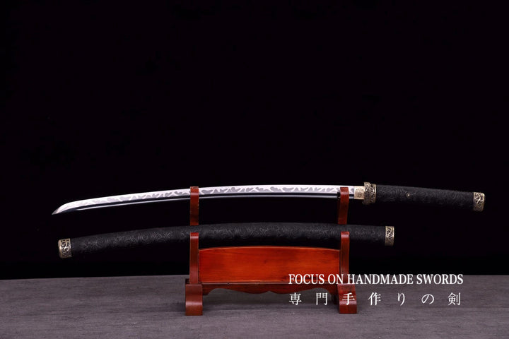Karyuu no Honoo Katana Manganese Steel Leather Scabbard