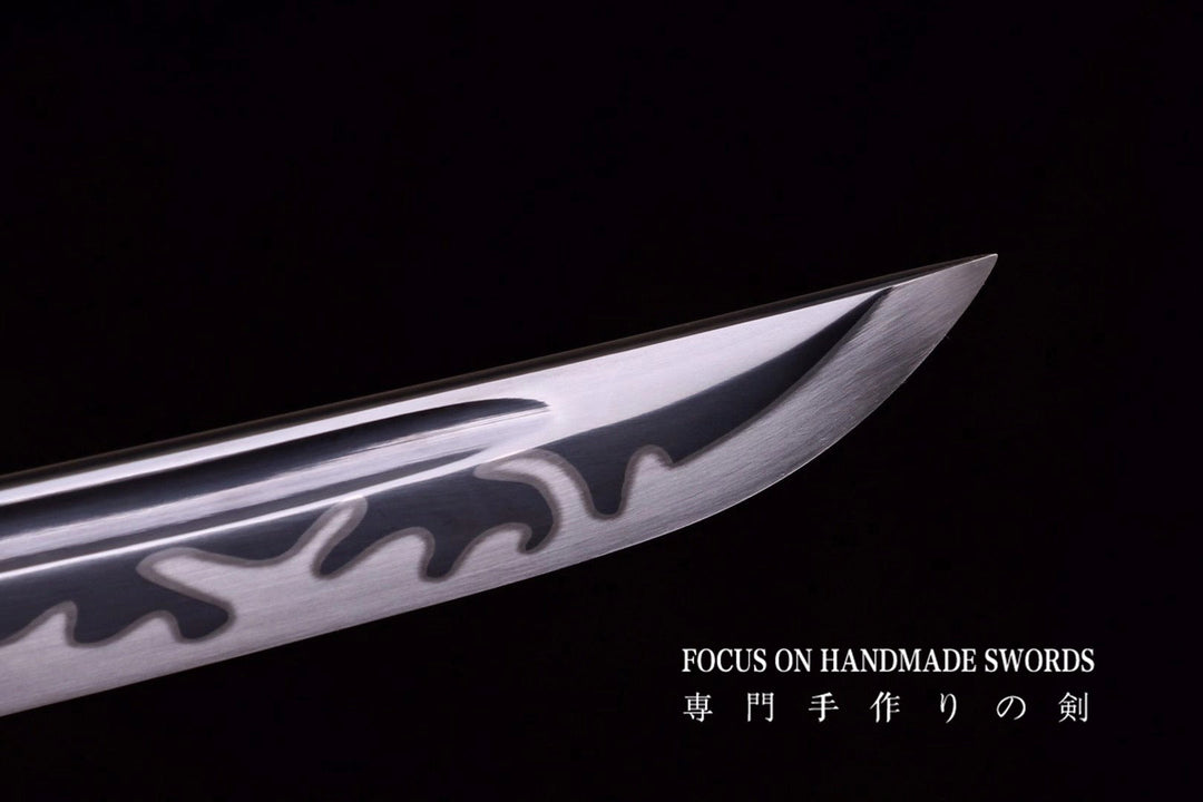 Karyuu no Honoo Katana Manganese Steel Leather Scabbard