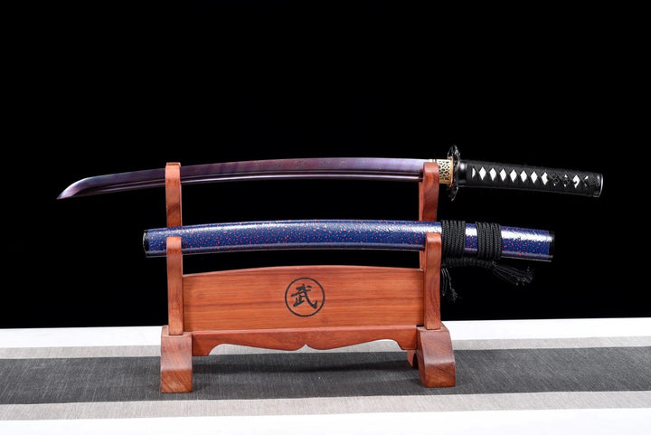 Color Treated Wakizashi Blue