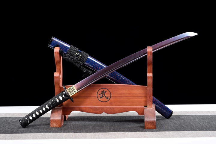 Color Treated Wakizashi Blue