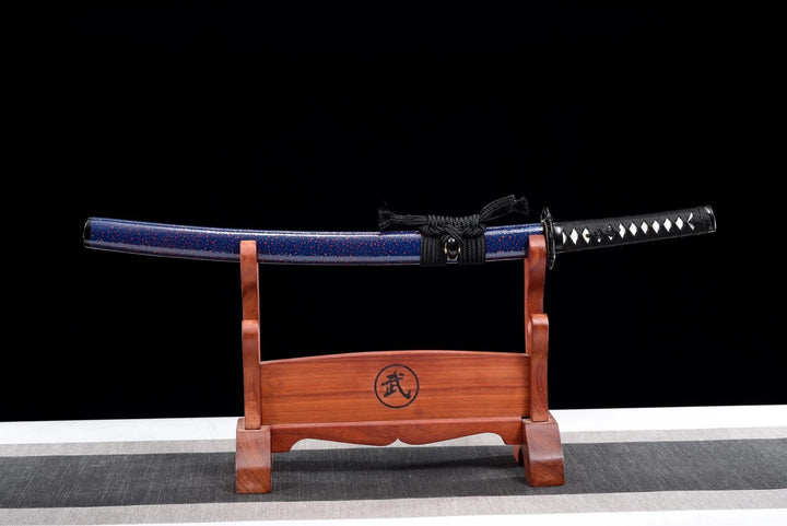 Color Treated Wakizashi Blue