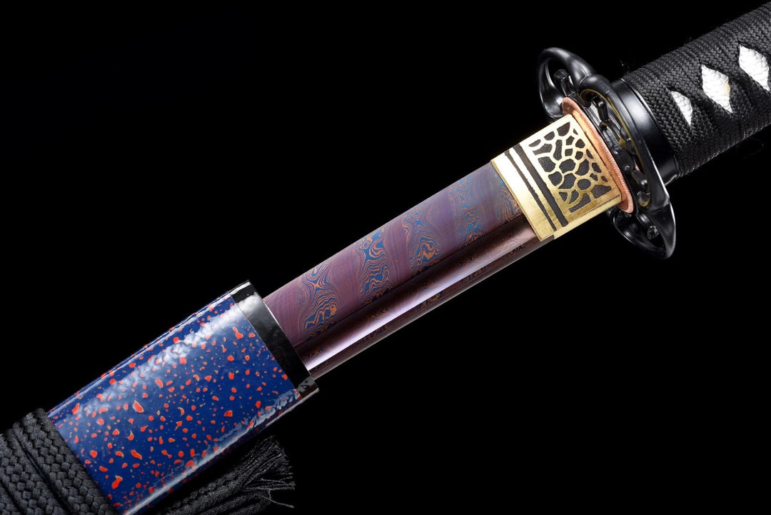 Color Treated Wakizashi Blue