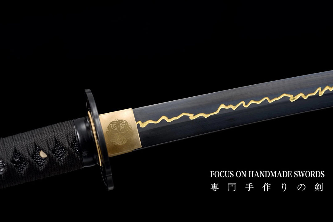 Lightning Hamon Black Katana