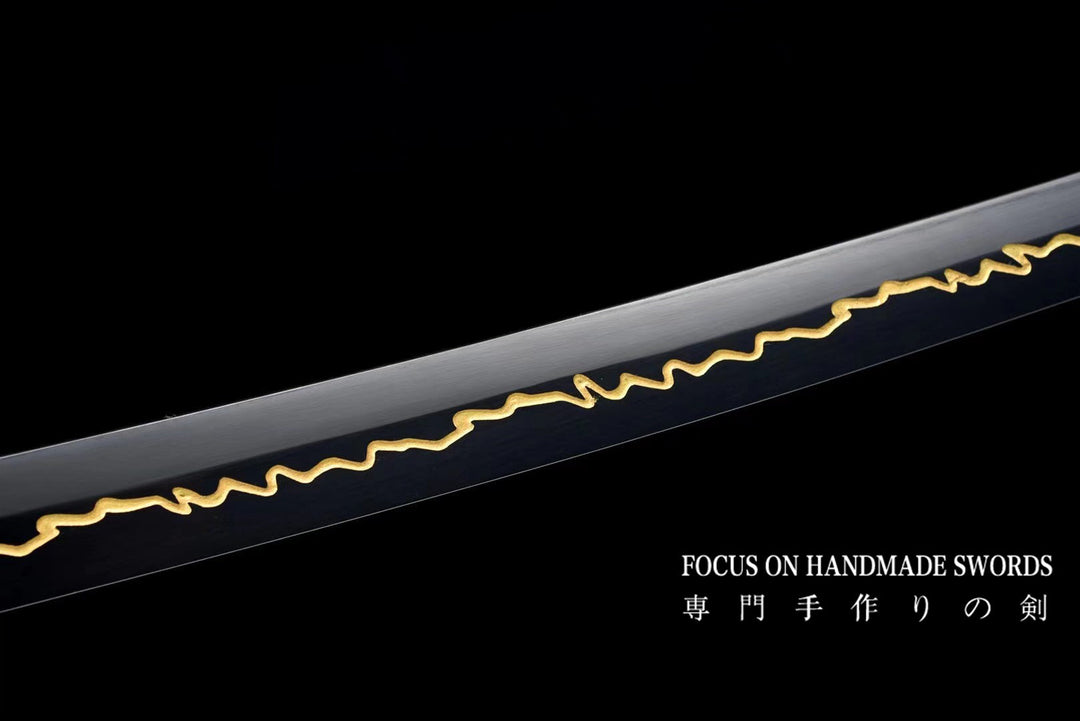 Lightning Hamon Black Katana