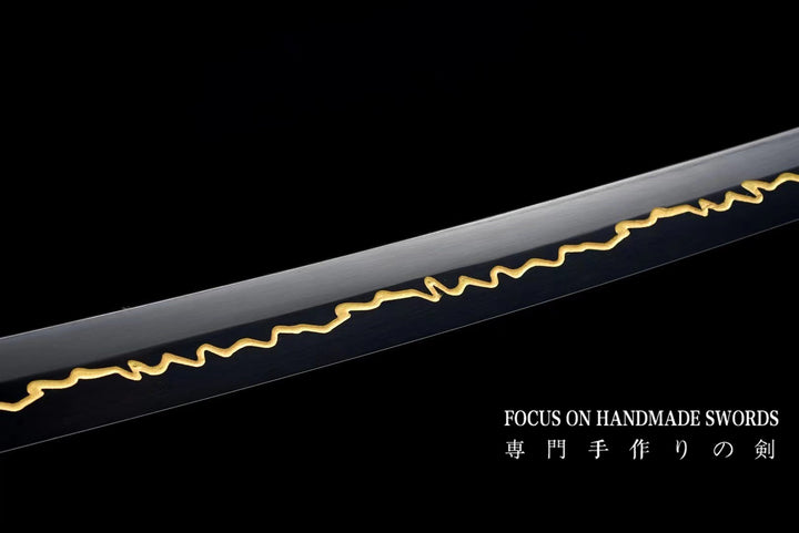 Lightning Hamon Black Katana