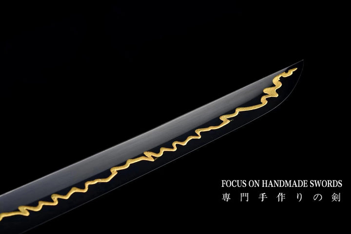 Lightning Hamon Black Katana