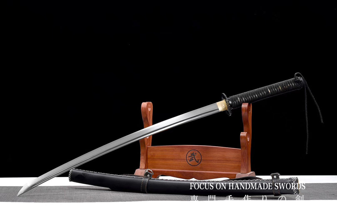 Katana With Leather Straps Scabbard