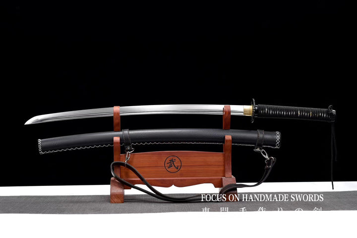 Katana With Leather Straps Scabbard