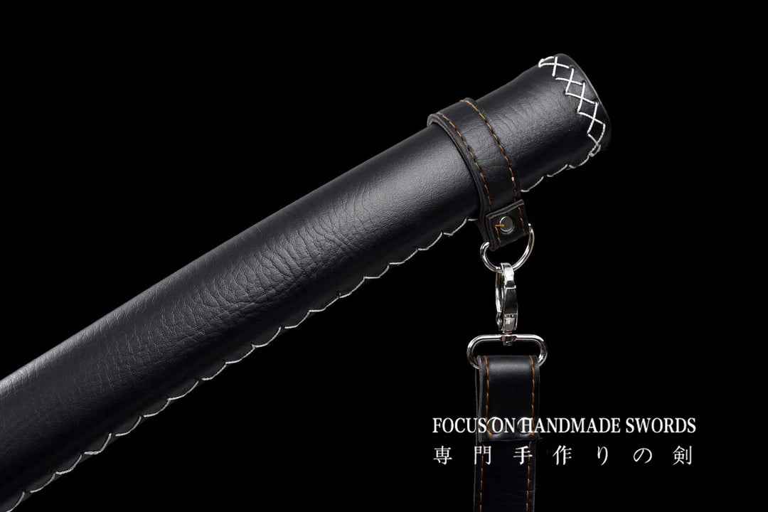 Katana With Leather Straps Scabbard
