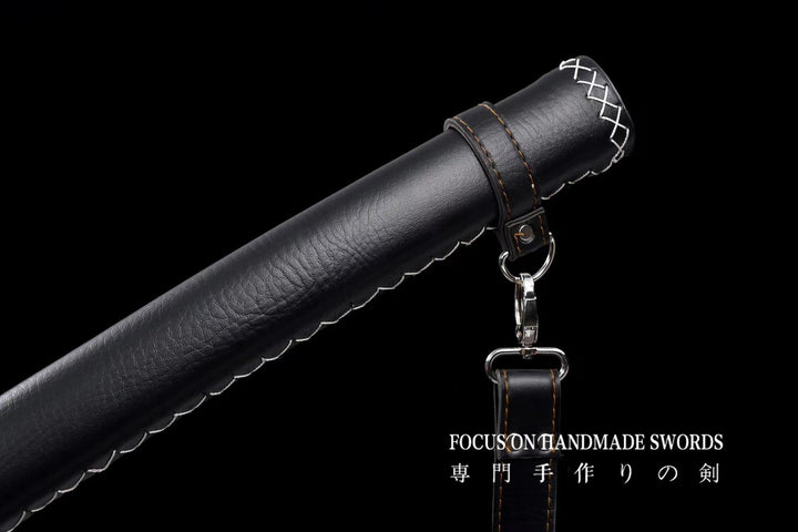 Katana With Leather Straps Scabbard