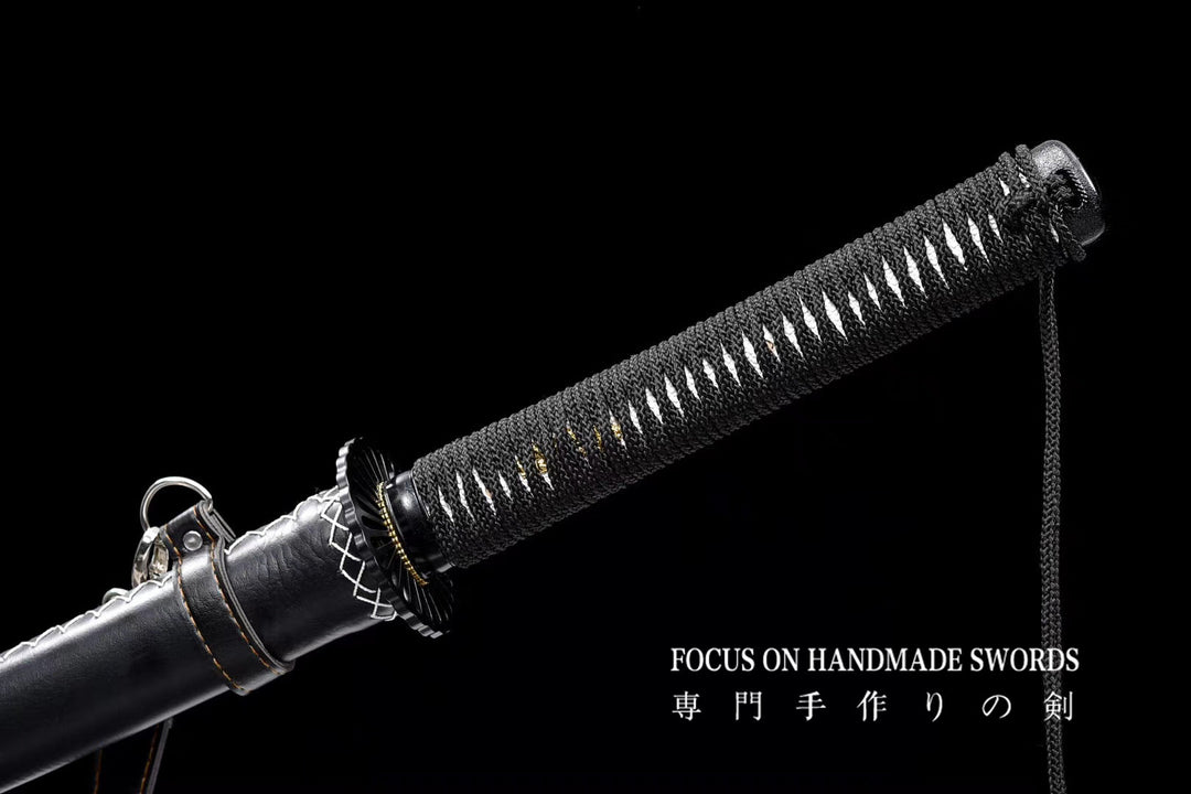 Katana With Leather Straps Scabbard
