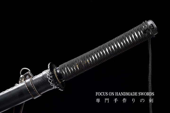 Katana With Leather Straps Scabbard