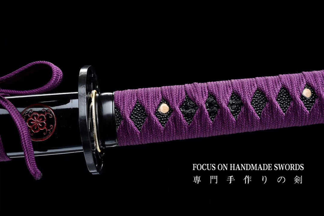 Manganese Steel Red Color Treated Katana Purple