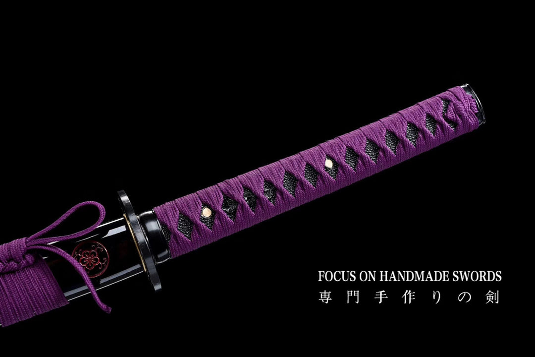 Manganese Steel Red Color Treated Katana Purple