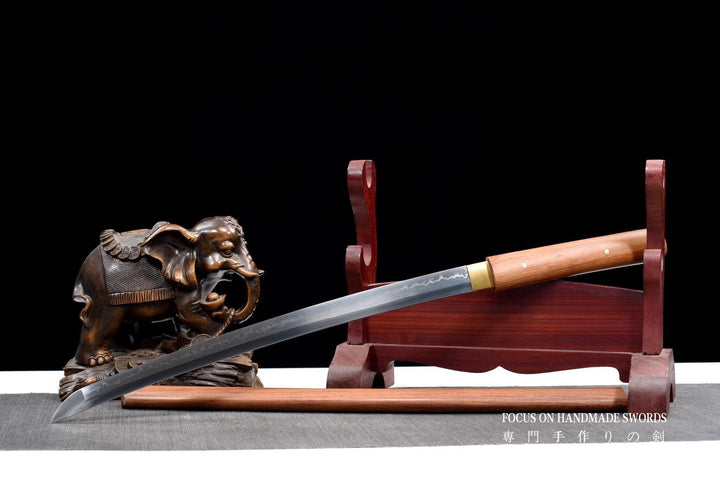 Hand Forged Wakizashi Clay Tempered Shirasaya