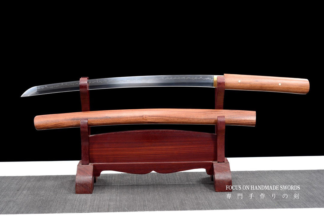 Hand Forged Wakizashi Clay Tempered Shirasaya