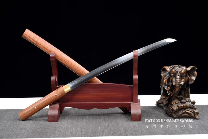 Hand Forged Wakizashi Clay Tempered Shirasaya