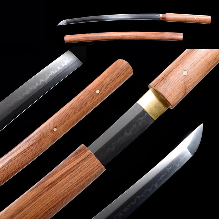Hand Forged Wakizashi Clay Tempered Shirasaya