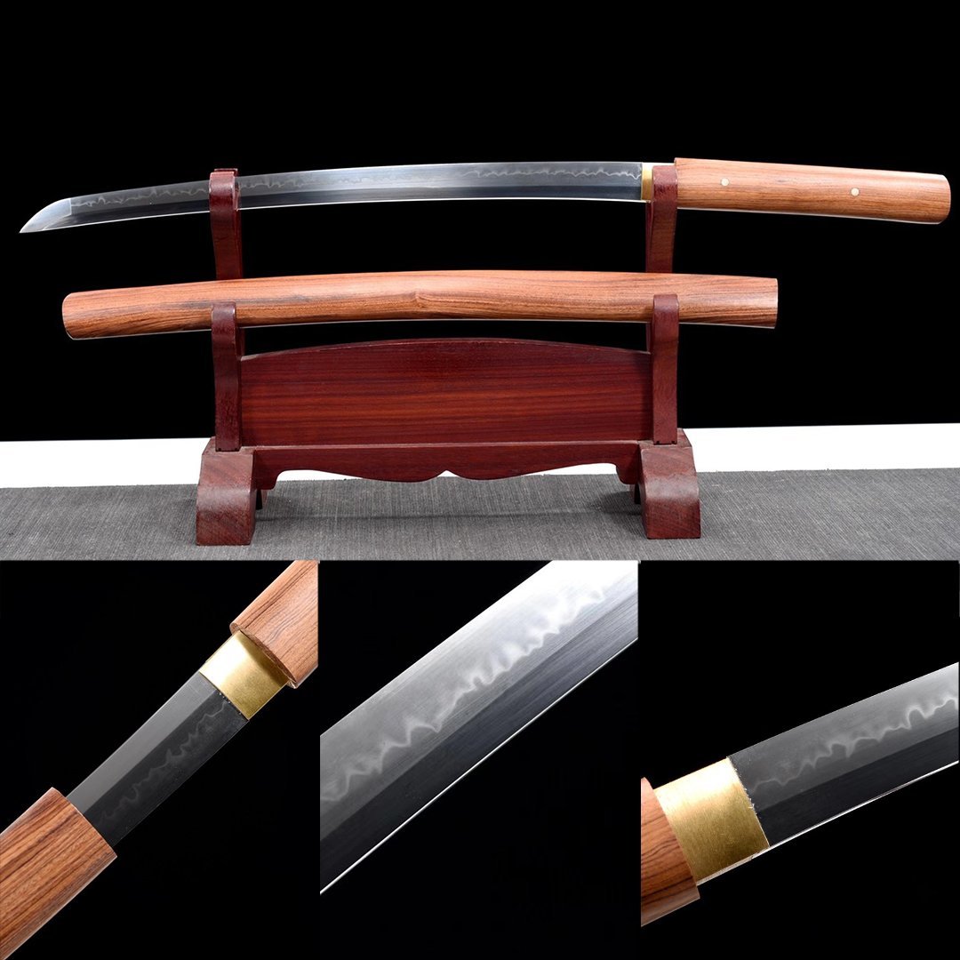 Hand Forged Wakizashi Clay Tempered Shirasaya