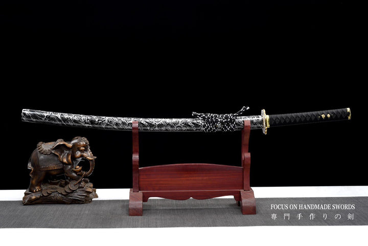 Hand Forged Golden Sunflowers Katana
