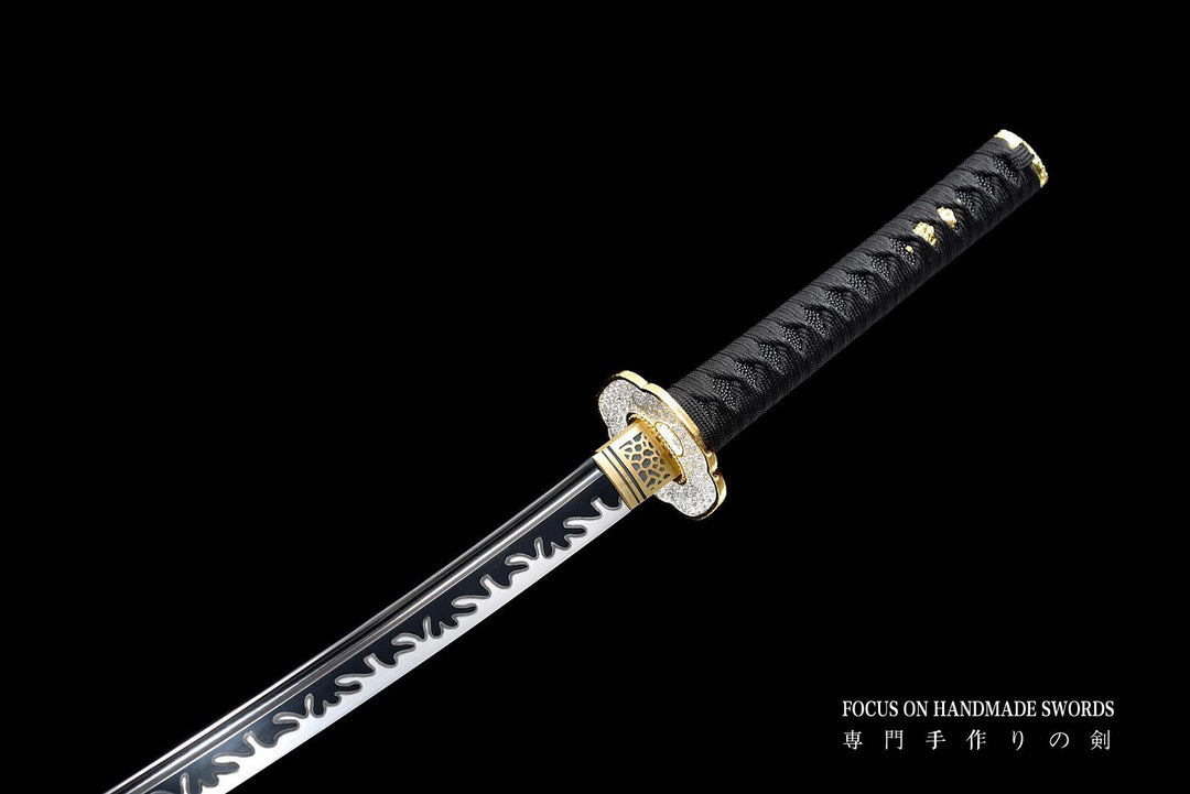 Hand Forged Golden Sunflowers Katana