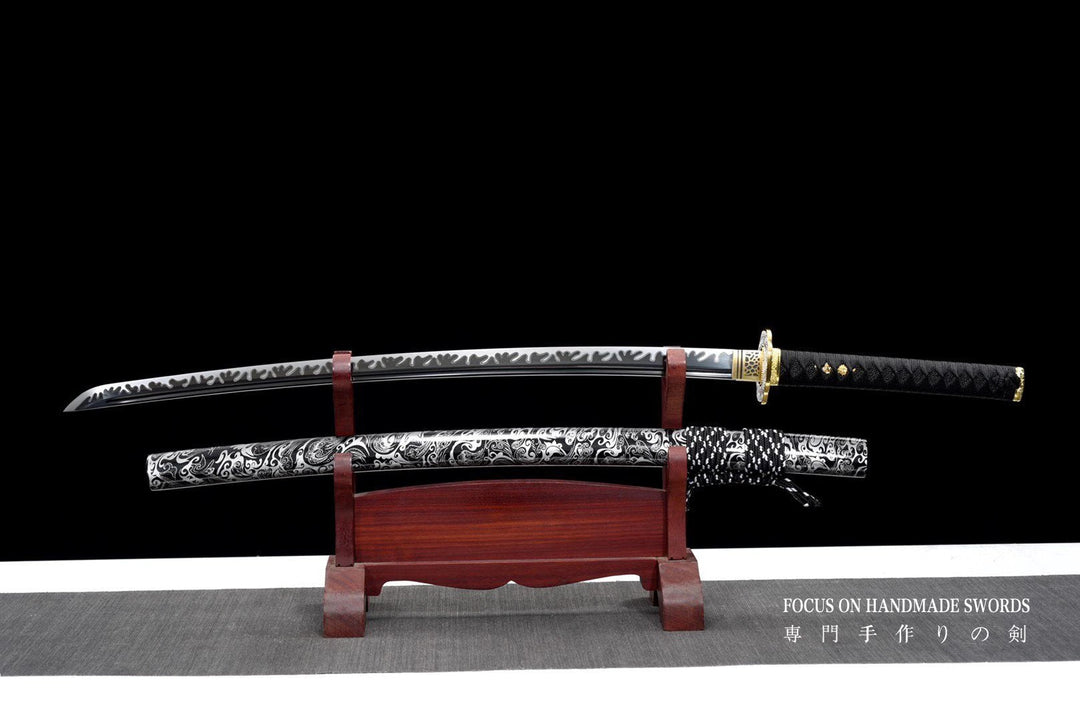Hand Forged Golden Sunflowers Katana