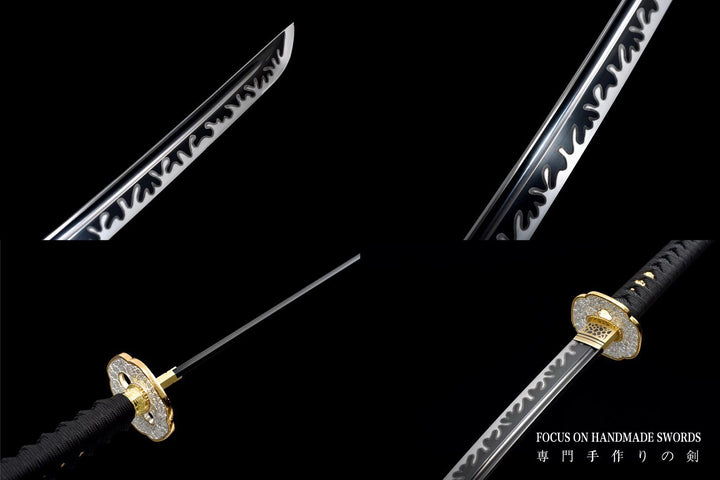 Hand Forged Golden Sunflowers Katana