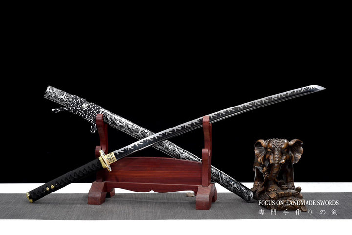 Hand Forged Golden Sunflowers Katana
