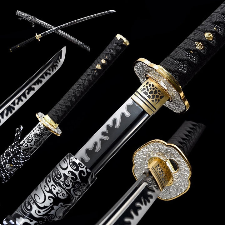 Hand Forged Golden Sunflowers Katana
