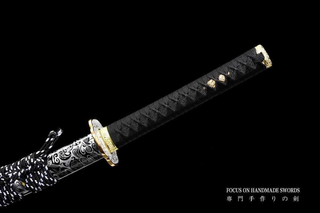 Hand Forged Golden Sunflowers Katana