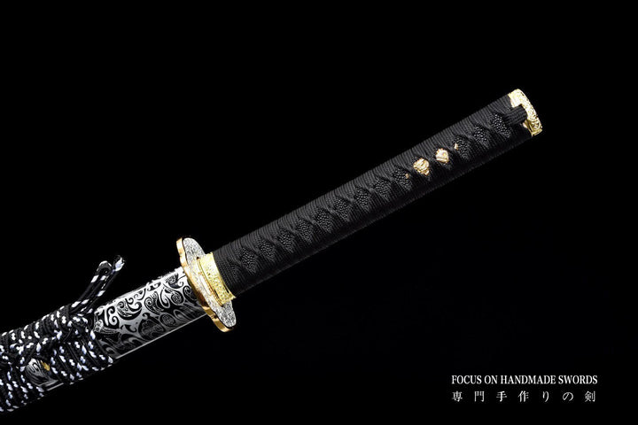 Hand Forged Golden Sunflowers Katana