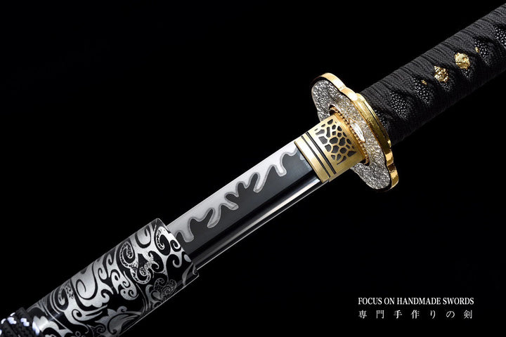 Hand Forged Golden Sunflowers Katana