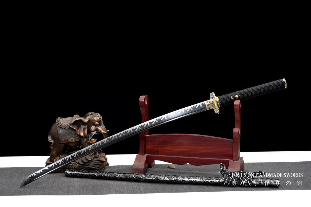 Hand Forged Golden Sunflowers Katana