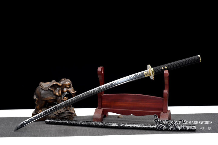Hand Forged Golden Sunflowers Katana